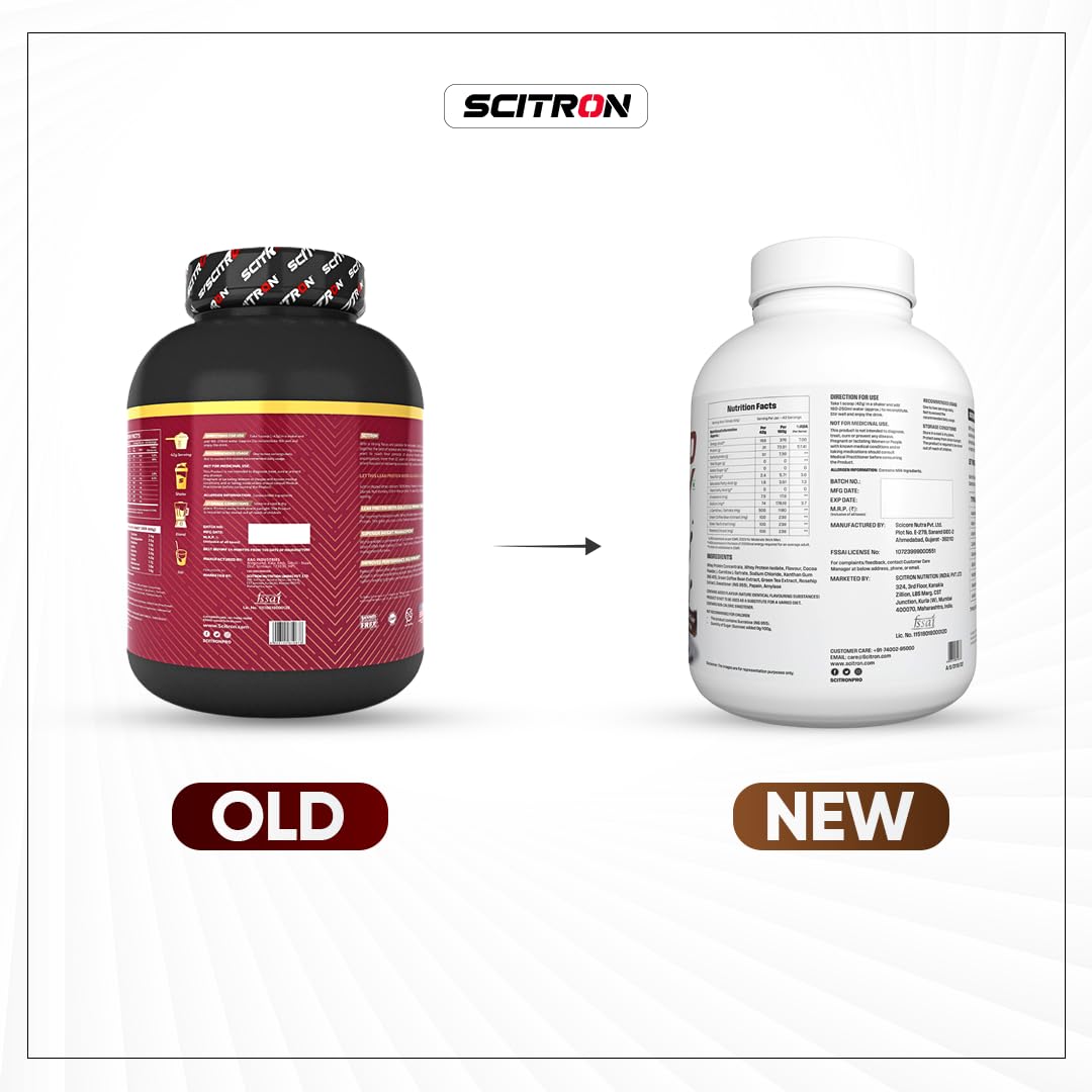 Scitron Ripped Whey Protein Powder 1.81 Kg- Chocolate Fudge Brownie| (30g Protein, 500mg L-Carnitine, 300mg CLA) | For Weight Loss & Post Workout Recovery — Amazon image 3