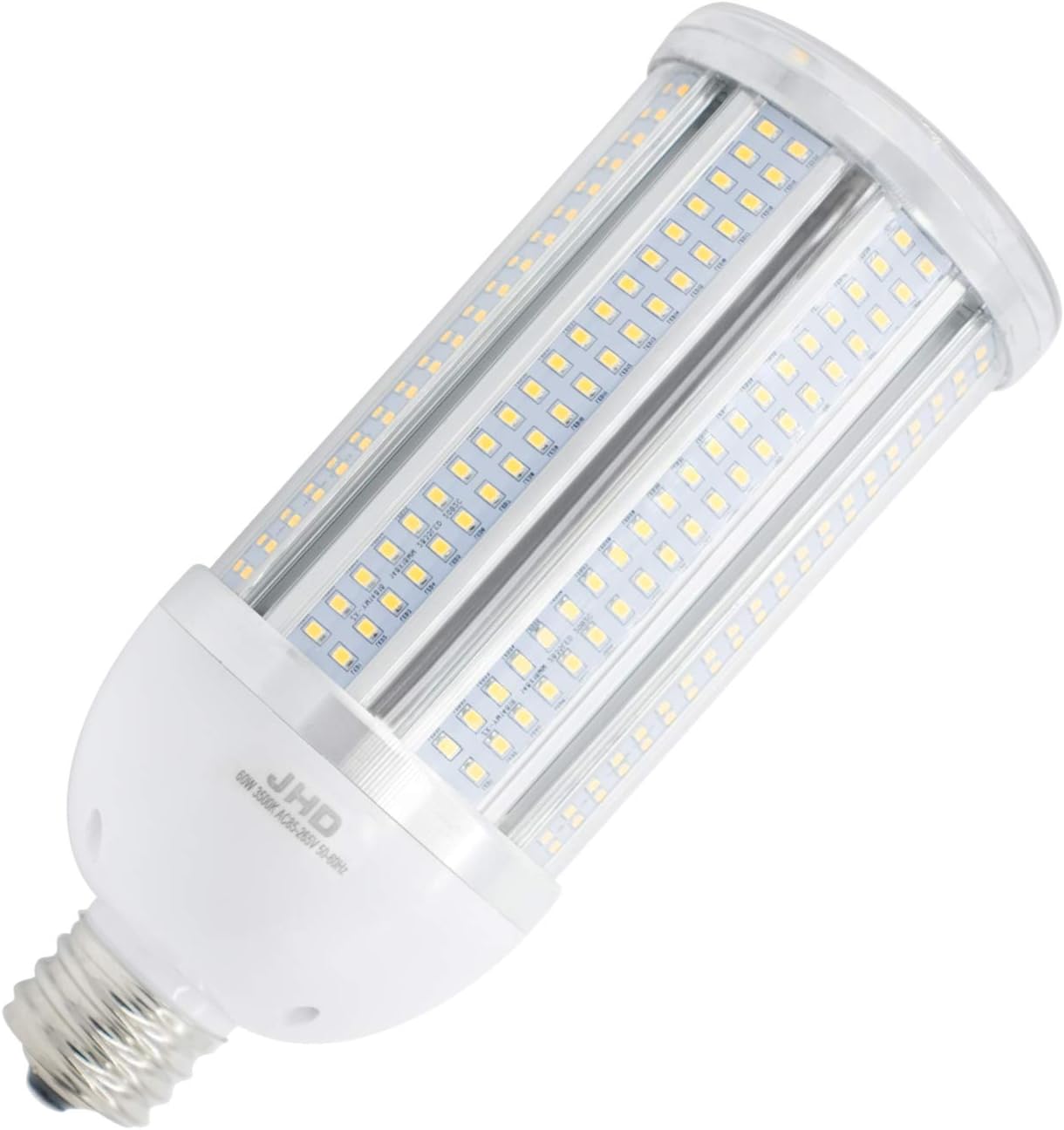 60W Warm White 3500K E26/E27 LED Corn Light Bulb with E39/E40 Adapter LED Light Bulb (1000W Halogen Equivalent), LED Light Bulb for Indoor Garage Warehouse Mall House Porch, etc.