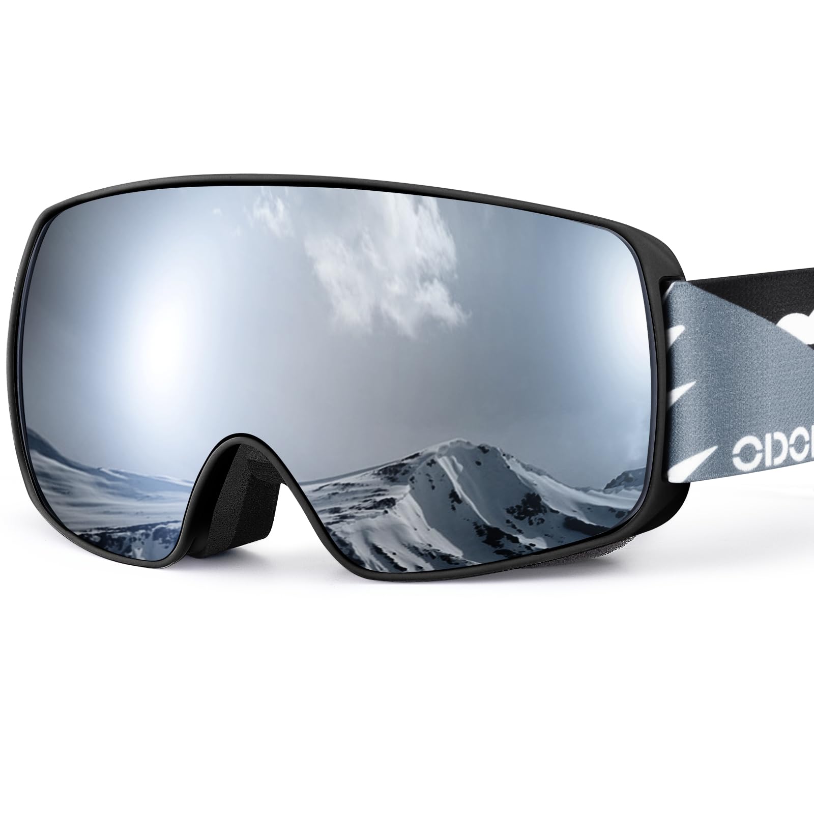 Odoland Occhiali da Sci Maschera da Snowboard per Bambini-Anti-UV400, Anti-appannamento, Antivento, Occhiali di Protezione con Grande Lente OTG Sferica Impermeabile