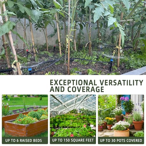 Adjustable Push-to-Connect Drip Irrigation System for Garden Raised Bed
