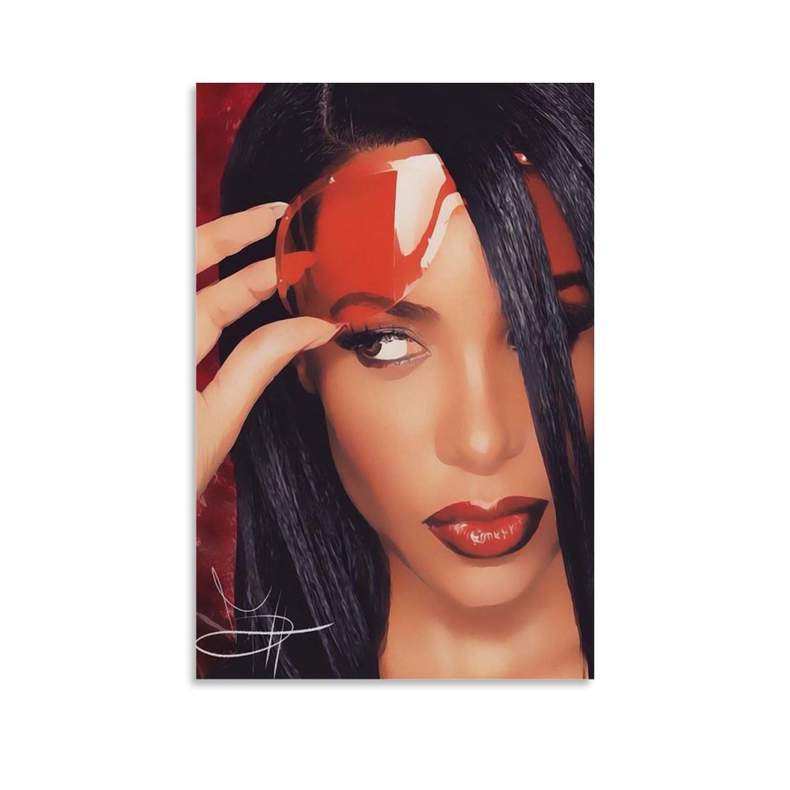 DEVINK Aaliyah Poster Decorative Painting Canvas Wall Posters And Art Picture Print Modern Family Bedroom Decor Posters 12x18inch(30x45cm)