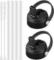 Vista 12 de Tapa de popote para Hydro Flask de boca ancha de 32 40 onzas, tapas con mango flexible compatible con HydroFlask, tapa flexible deportiva