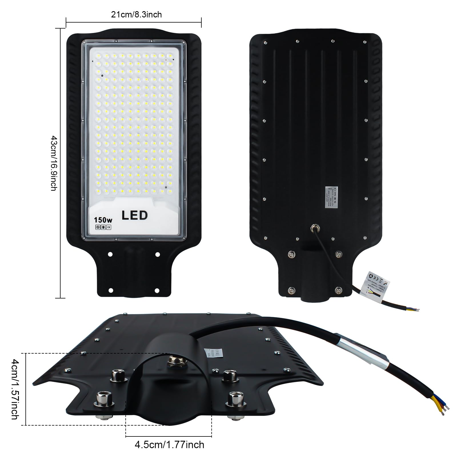 CREATESTAR Farola LED para Exterior 150W, Blanco Frío 6500K, Iluminación de Seguridad Impermeable IP66 para Jardín, Patio, Caminos