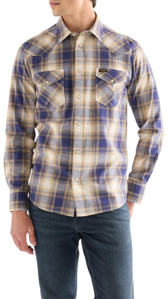 Wrangler Men's Indigo (Mood Indigo) Western Shirt, Xl