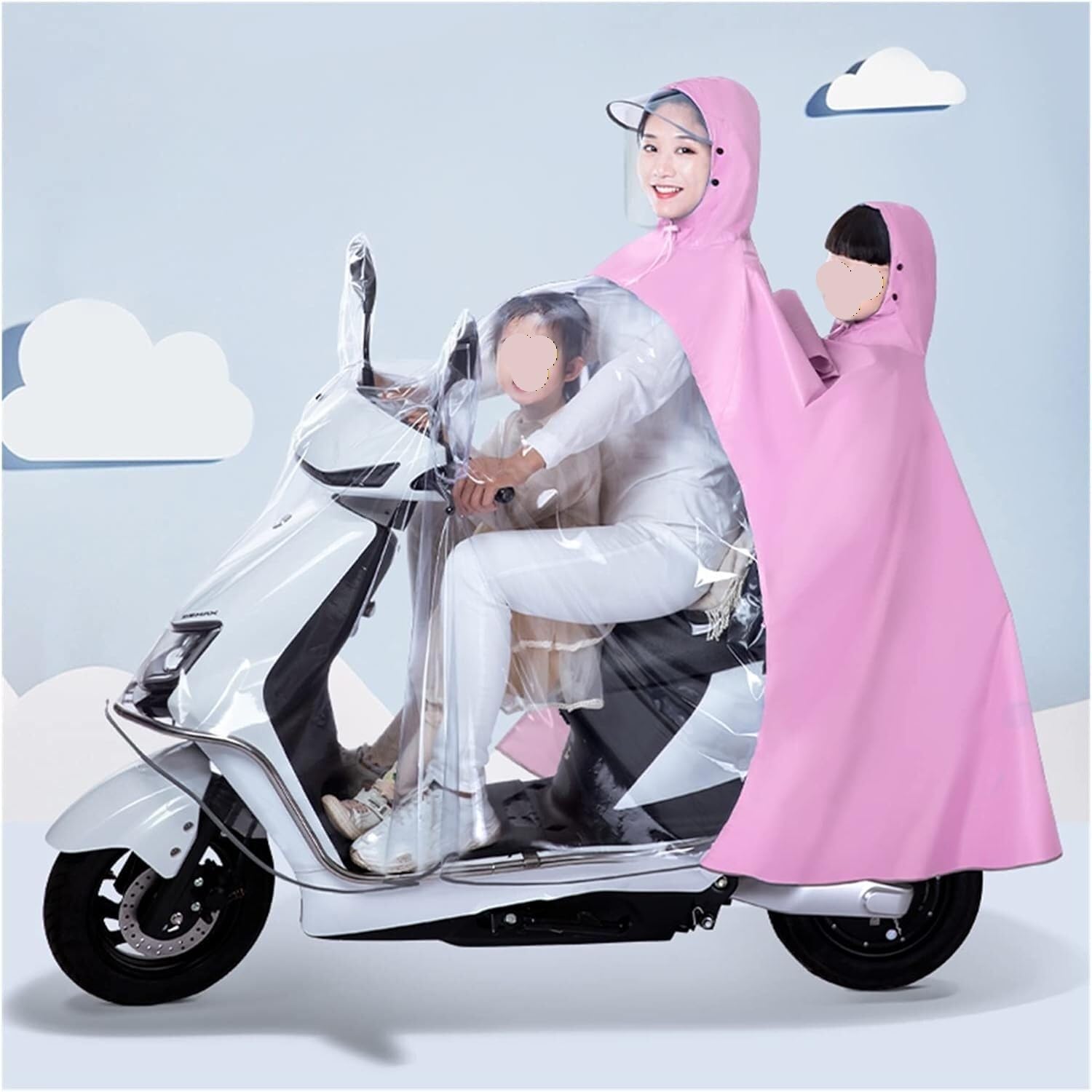 Dqzrtueca Pink Cycling Rain Poncho With Mirror Cover For Bike E-Bike Scooter Motorcycle Multicolor 4XL/5Xl(,5Xl)
