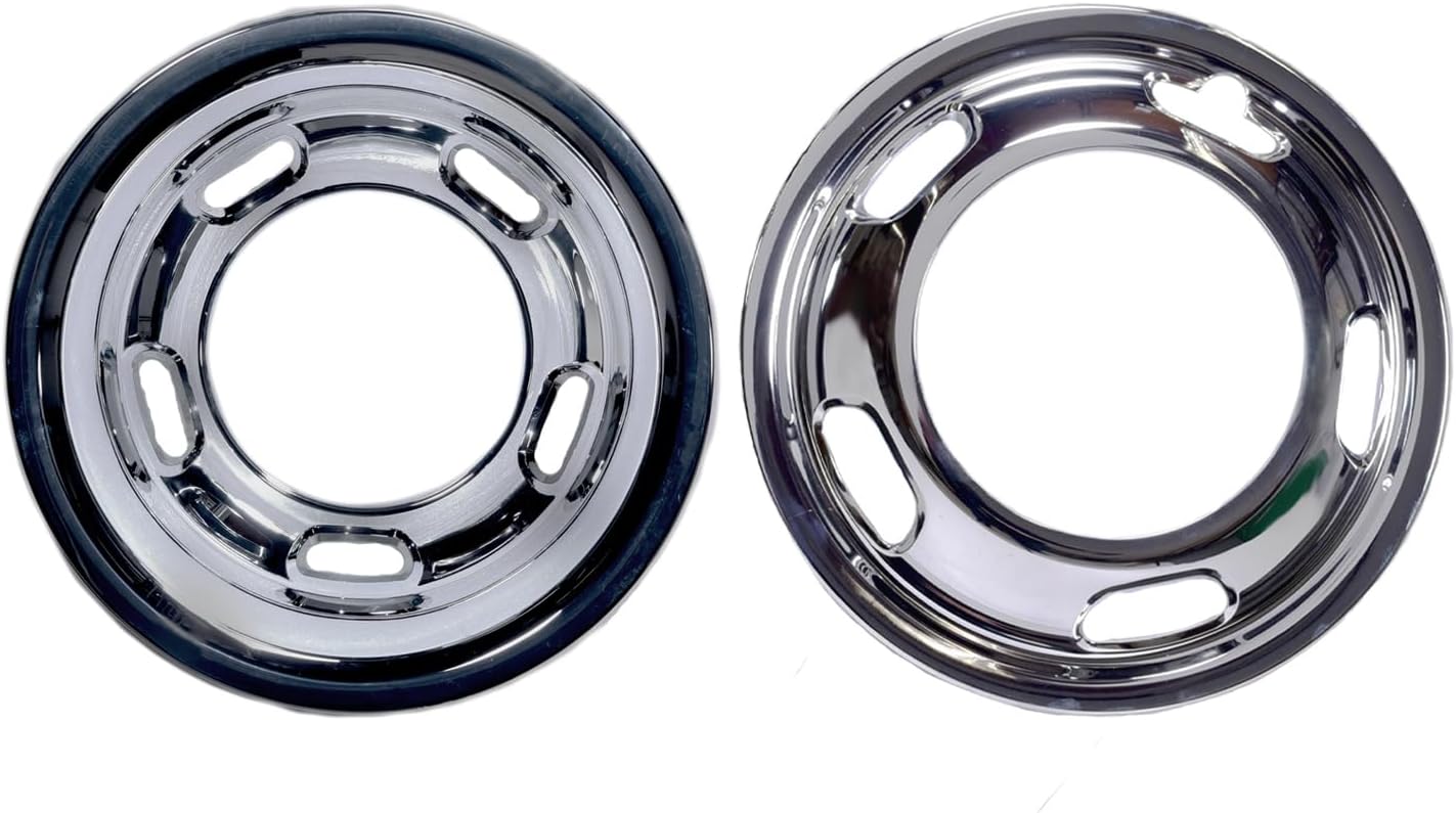 CCI Wheel Simulator IWCN9010, Fits 17 Inch Wheels, 5 Hand Holes, Push-On Retention, Without Center Cap, Set of 4, with Two Front Wheel Liners/Two Rear Wheel Liners, Fits 2019-2025 Ram 3500 SLT