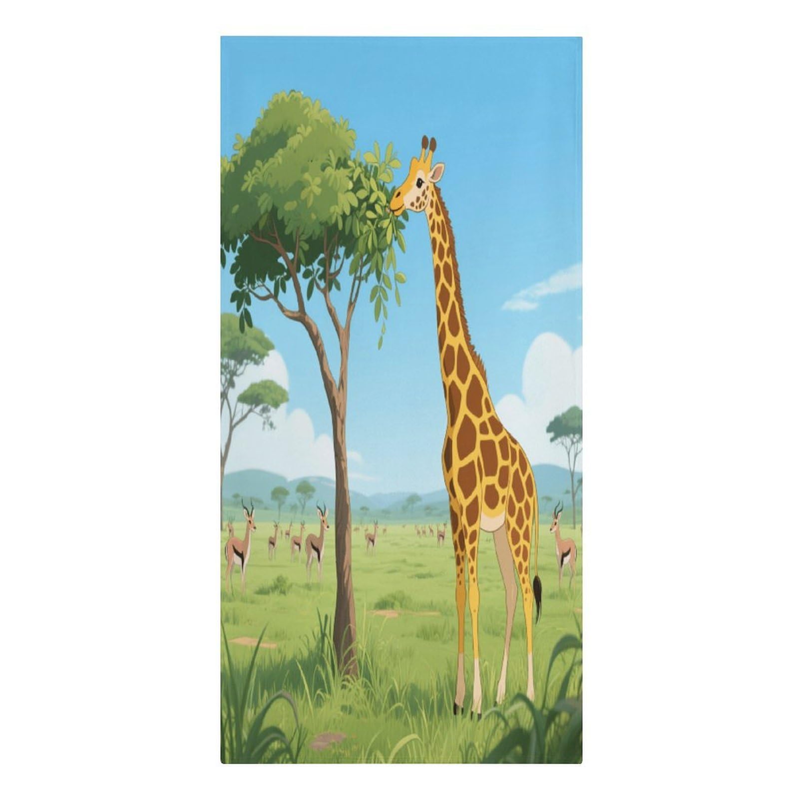Fekiloot Men's Style Giraffe Eating Leaves Large Beach Towel, Travel Towel For Adults Wo, Pool Towels For Beach, Camping, Swim Pool, Gym, Sports& Yoga 61.4"X30.3"