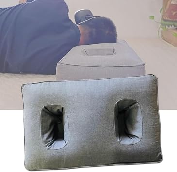 Double Ear Pillows with Holes for Ear Pain, Piercing Pillow for Side Sleepers, Adjustable Height Filling for Ear Piercing Pain CNH Side Sleeping Ear Piercing Protector,Gray
