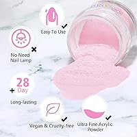 Vista 6 de Saviland Polvo acrílico rosa – Polvo de uñas acrílico de color profesional de 1 oz, polvo acrílico de color para extensión de uñas, tallado de arte