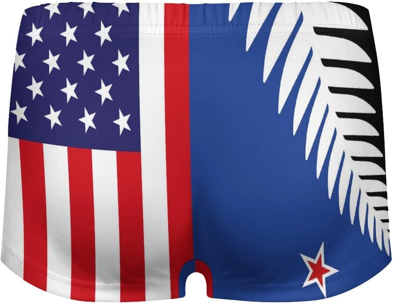 New Zealand1 & US Flag Fashion Women's Boxer Briefs Breathable Underpants Trunks Stretch Underwear
