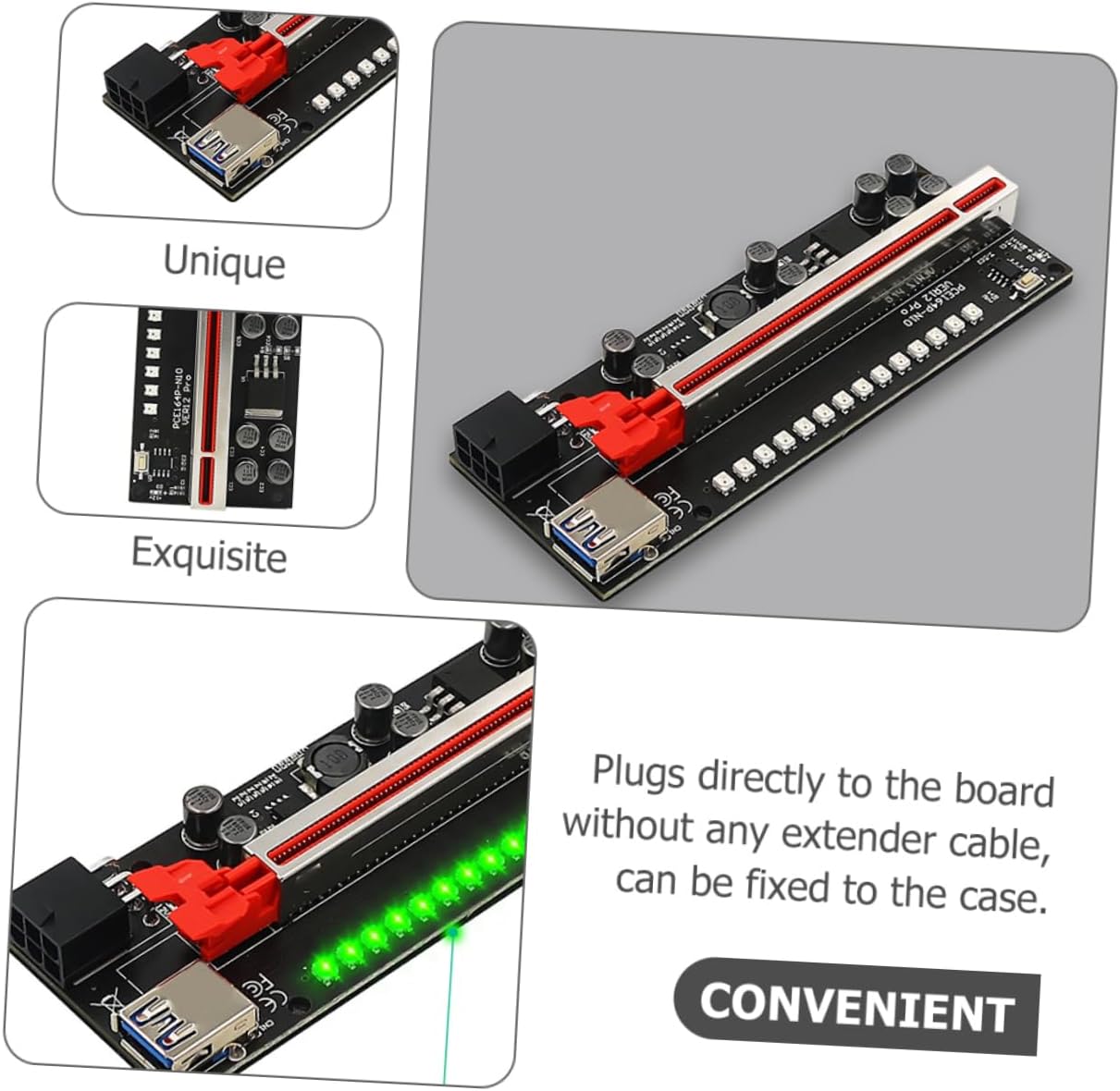 ETHZZLE 1 セット グラフィックス アダプタ カード pcieライザーエクスプレスケーブル グラフィックカードライザー PC ライザーカード  usb ケーブル Pcie PCI-E VER 009S 1x-16x グラフィック 拡張 USB3.0 Express マイニング ボード 6PIN  24... : ロールショップ - 通販 ...