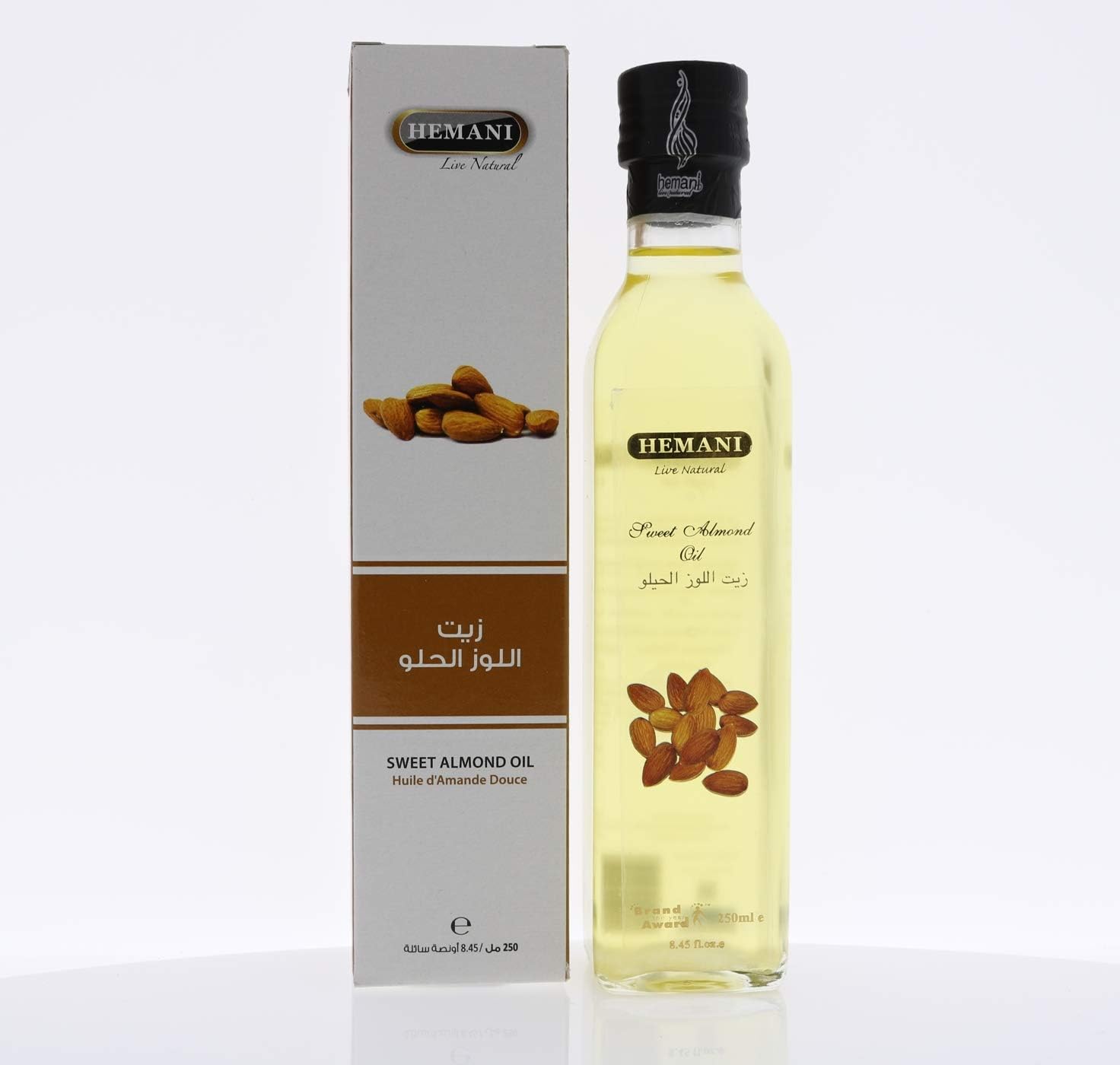 Sweet Almond Oil 250ml - 100% Natural Almond Oil For Face, Skin, & Hair - Moisturizes, Soothes, & Heals Dry Skin - Scalp Treatment For Dry & Nurished Hair