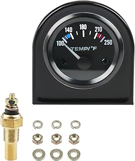 WATERWICH 2inch 52mm Water Temperature Gauge 100-250℉ Water Temp Thermometer Meter Kit DC12V for Ship Car Truck Vehicle Automotive Boat Marine