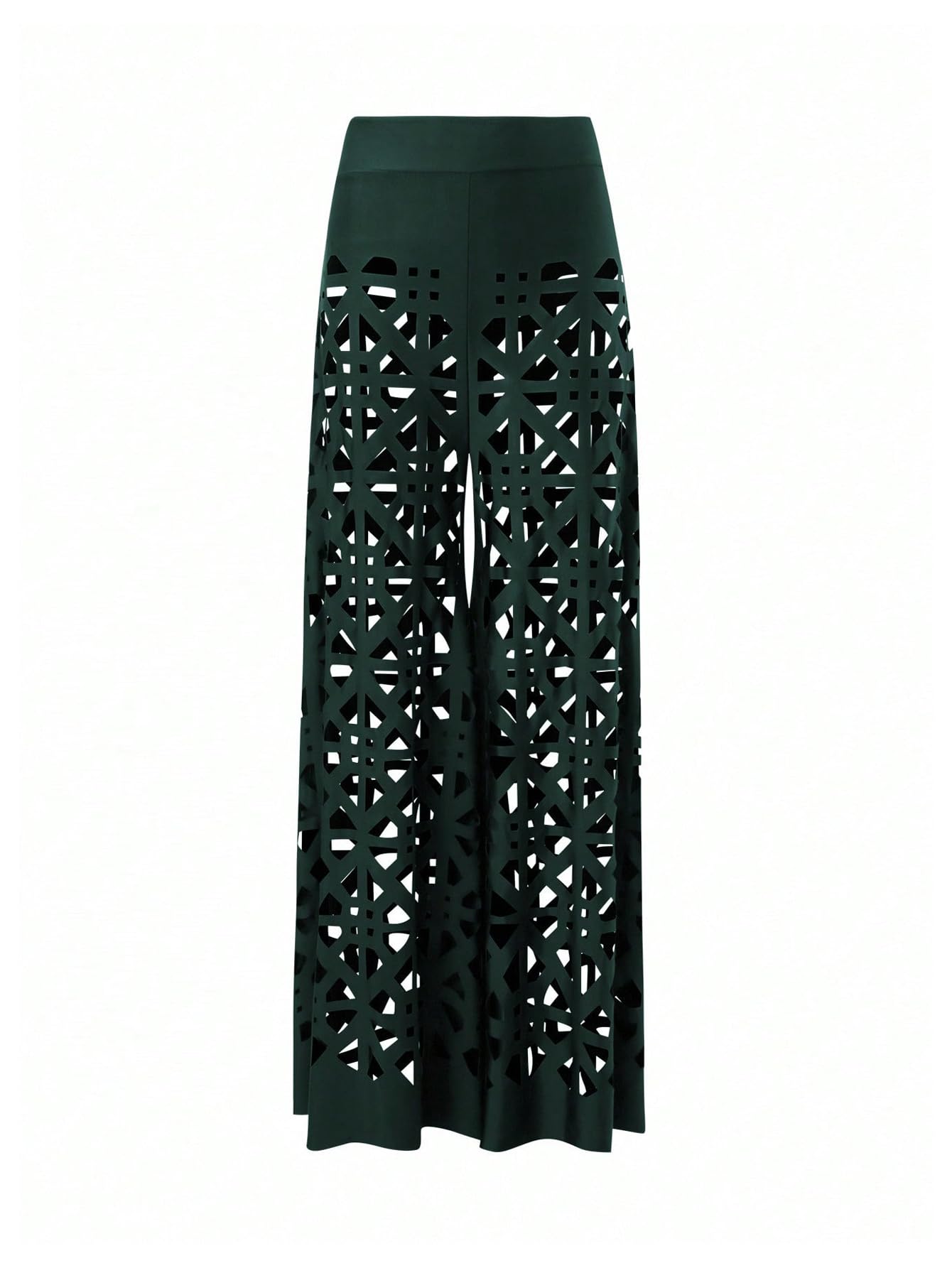 Traje de baño de 3 piezas para mujer, conjunto de bikini hueco con pantalones de cobertura, color verde, talla M