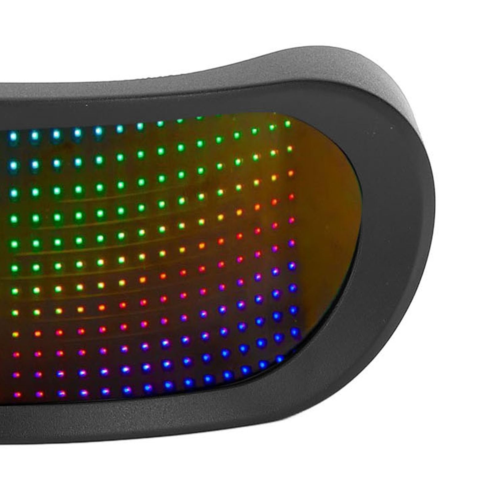 Focket Occhiali Illuminati a Led, 4 modalità, Occhiali Visiera Programmabili Senza Telai con Controllo dell'app per Halloween Cosplay Party Bar Birthday Aduls