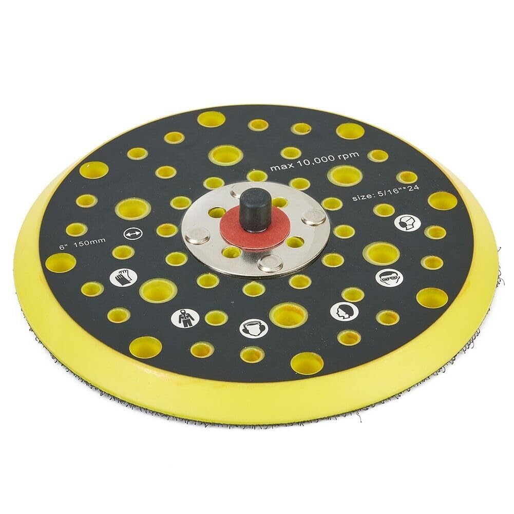 Lehuy2536gh Spare Part 6 52 Holes Sander Backing Pad & Loop Polishing Sanding Disc Pads for