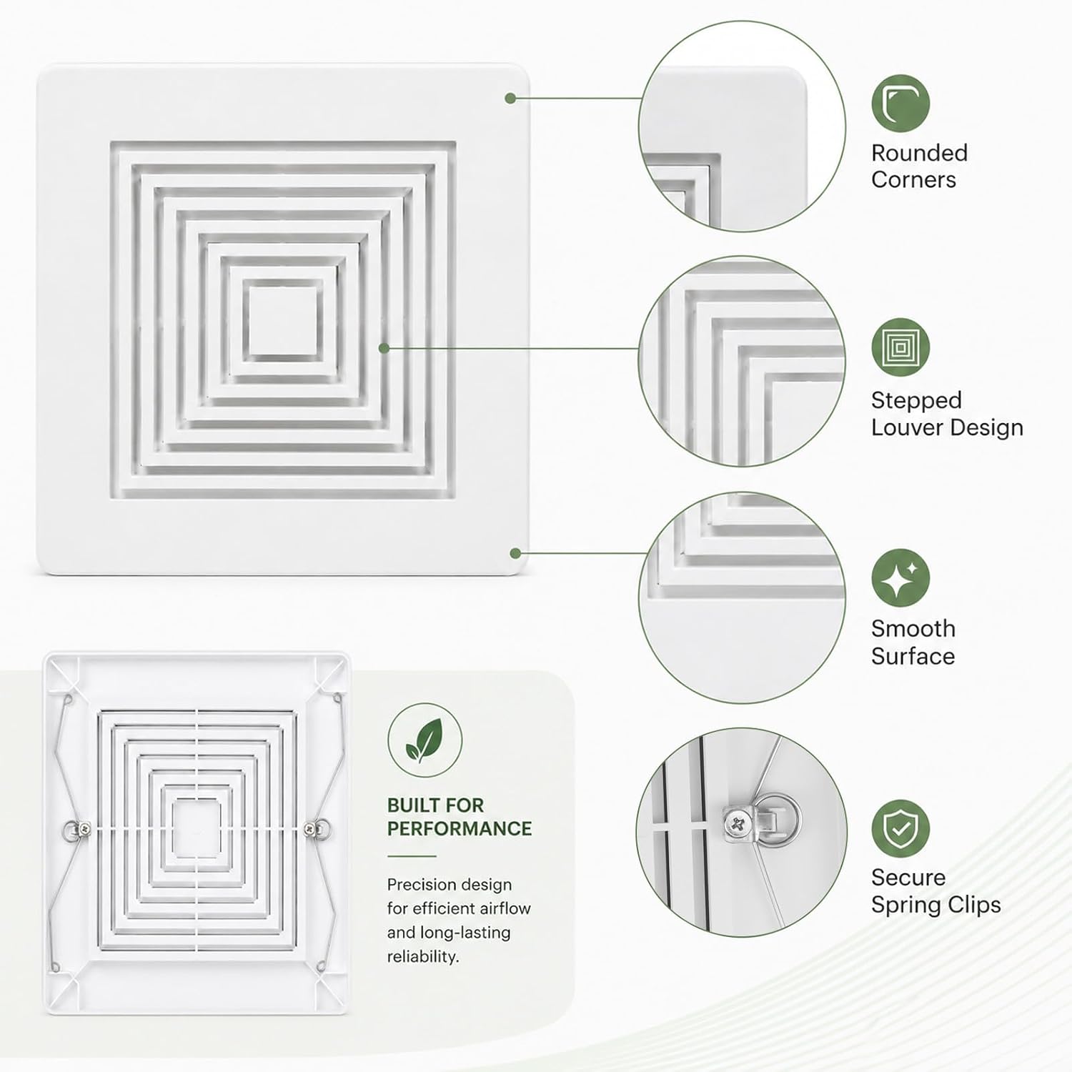 1 Pcs 9" Bathroom Exhaust Fan Cover with Spring
