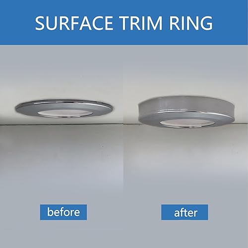 Miniatura 9 de Paquete de 4 anillos de plástico plateado mate para iluminación decorada de 56 pulgadas, empotrable, luces de lata, diámetro exterior de 7.59