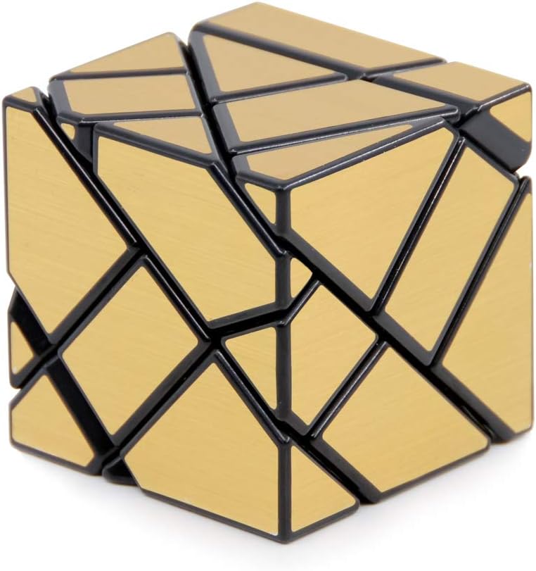 Cubelelo Ghost Cube 3x3 Black (Golden/Silver Stickers) Speedcube 3D Puzzle Magic Cube Toy