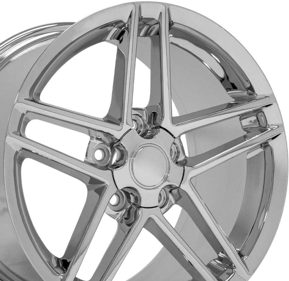 OE Wheels CV07 17 Inch Rims Fit Corvette C6 Z06 Style 5x120.65 17x9.5 / 18x10.5 Chrome - Hollander 5342 (Set of 4)