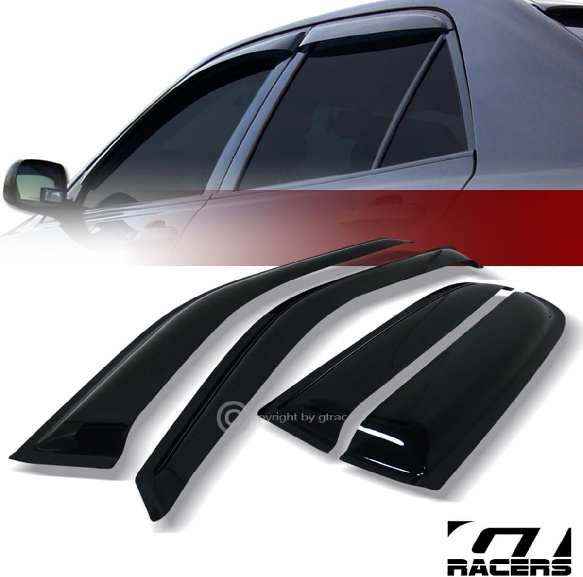 R&L Racing Sun/Rain Guard Deflector Side Window Visors 4PC Compatible with 2007-2011 CRV CR-V