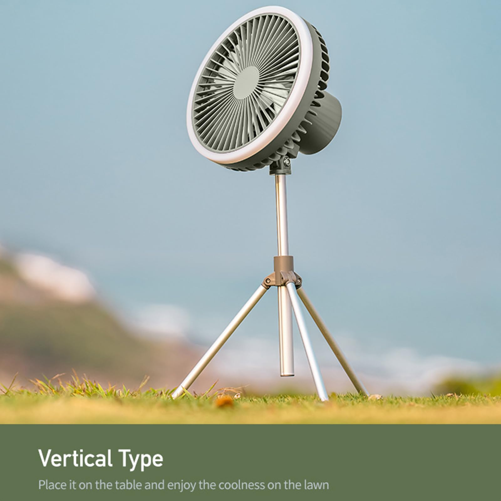 Ventilatore da tavolo con telecomando da 10000 mAh, ventilatore da soffitto con luce a LED e treppiede, per ragazzi e ragazze, per viaggi, vacanze, spiaggia
