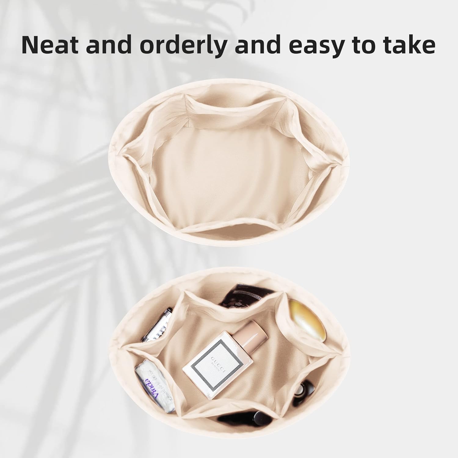 DGAZ Purse Organizer Silky Smooth For Hermes In The Loop 18/23 Bags,Silk Luxury Handbag Tote in Bag Shapers(18,Craie)