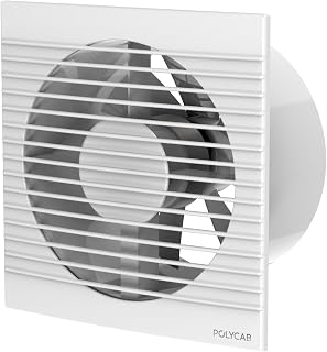 Polycab Freshner Axial 150mm Air Exhaust fan/Ventilation fan for Kitchen, Bathroom| High Speed,Noiseless| Sleek Design Easy to Clean, Powerful Motor, 100% Copper Winding|2 Year Warranty【White】