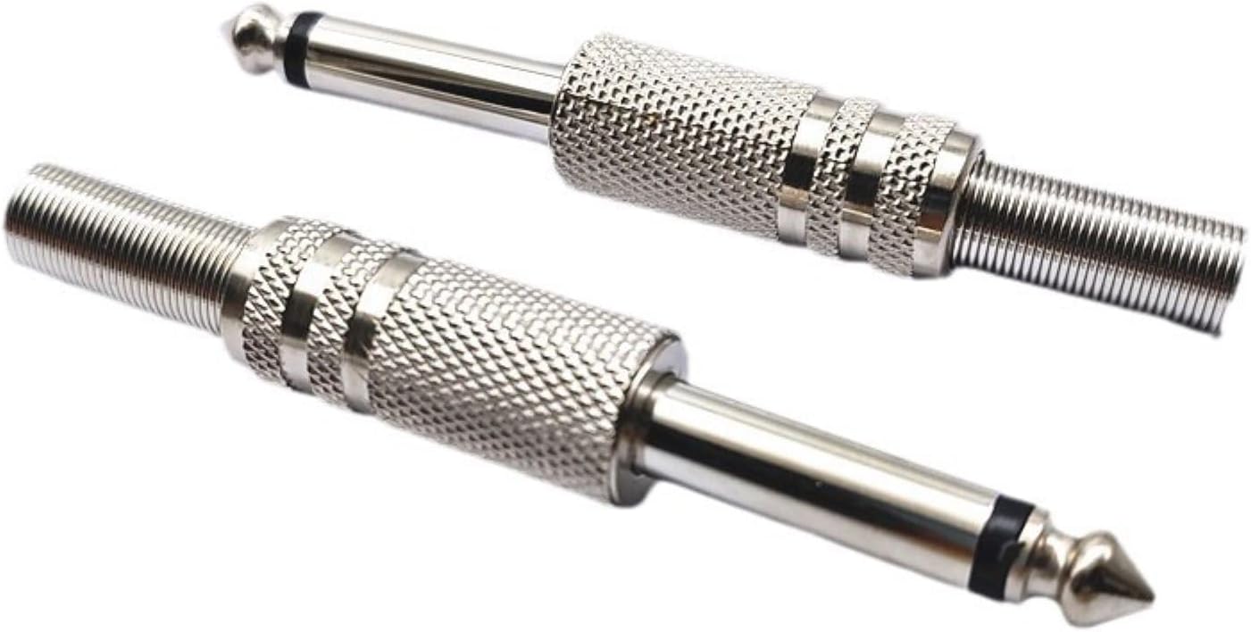 20 * 1/4'' TS Plug to 1/4'' Jack Mono Male Converter Audio Connector RCA to 1/4 Adapter for Mixer, Amp, Subwoofer
