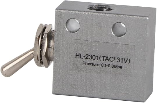 3 Position 2 Port Toggle Switch Pneumatic Mechanical Valve, Hand Controlled, Convenient, Metal Round Knob, Simple Structure, Small Size
