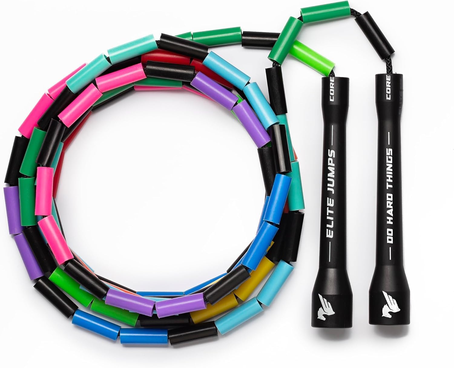 Elite Jumps 1-inch Beaded Jump Rope, Adjustable Shatterproof | Durable adjustable beaded rope. Improves rhythm, speed and agility. For fitness and cardio.
