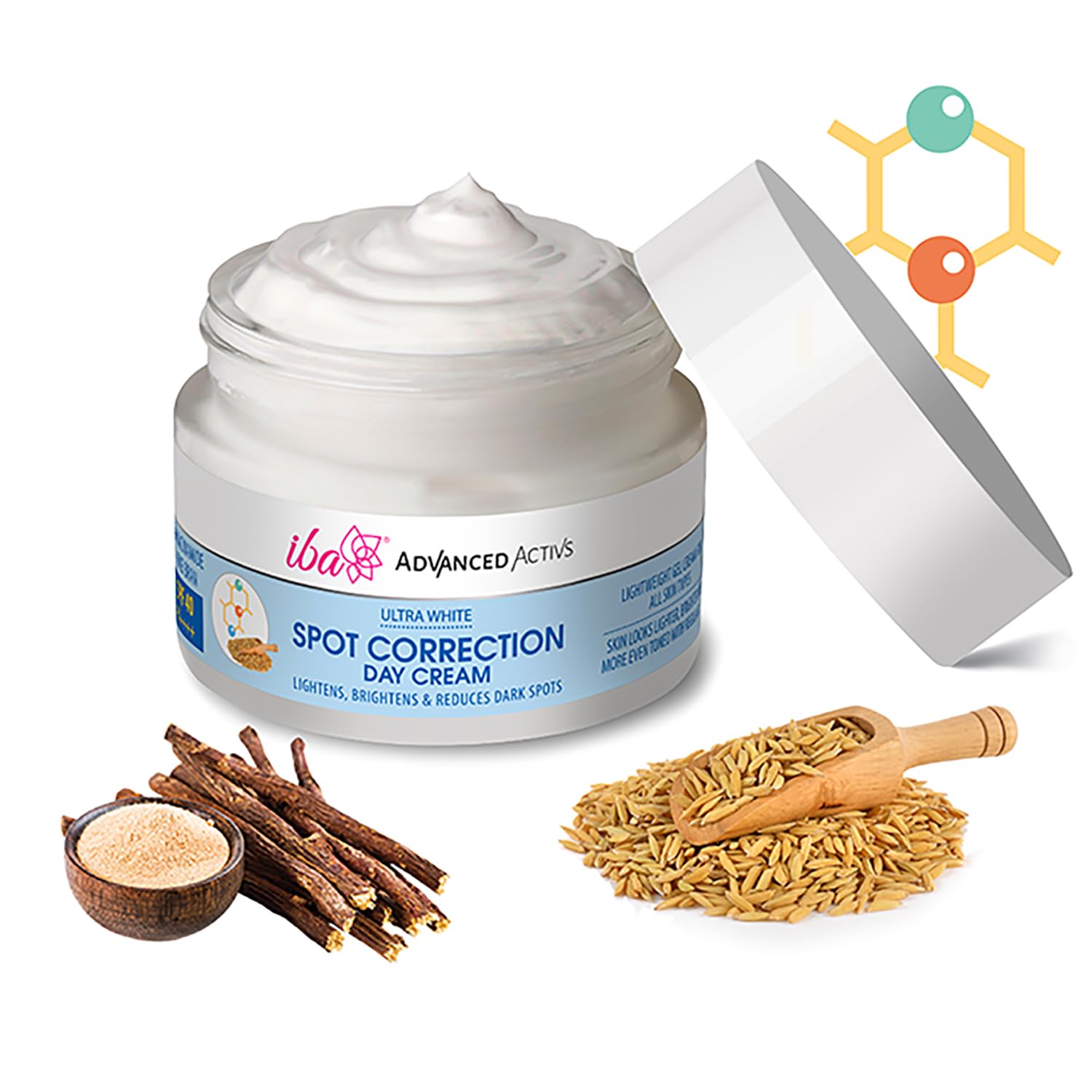 Iba Advanced Activs Ultra White Spot Correction Day Cream, 50g with Niacinamide (Vitamin B3) for Lightens, Brightens & Reduces Dark Spots