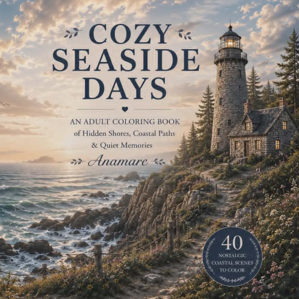 Cozy Seaside Days: An Adult Coloring Book of Hidden Shores, Coastal Paths & Quiet Memories (Cozy Escape Coloring Collection)