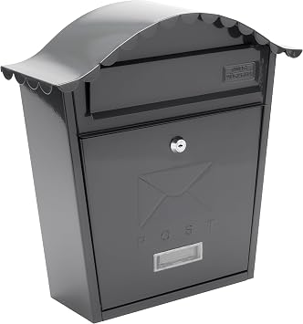 Burg-Wachter MB01A Anthracite Classic Wall Mounted Galvanised Steel Lockable Weatherproof Post Box - 36x37x13cm