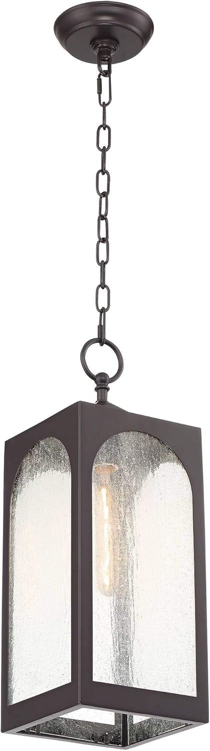 Rеvіеw Dіѕсоunt Tyne Modern Farmhouse Outdoor Hanging Light Bronze Metal 16 1/2 Clear Seedy Glass Lantern for Exterior House Porch Patio Outside Deck Garage Front Door Garden Home Roof Gazebo - Possini Euro Design
