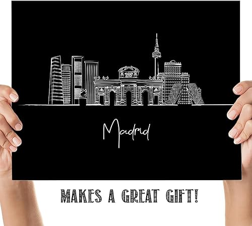 Vista 120 de TJ Originals - Barcelona, Madrid y España vistas de la ciudad, arte de pared ilustrado a mano, decoración de pared de sala de estar - Pósteres