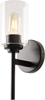 JONATHAN Y Juno 4.75" 1-Light Farmhouse Metal Sconce, Black