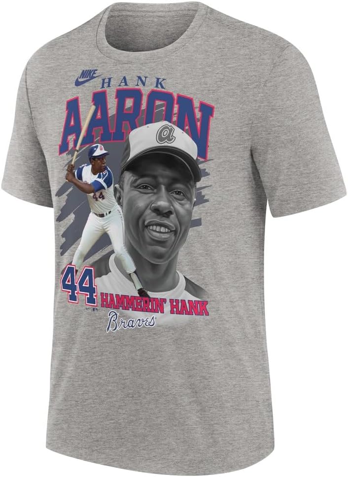 Nike Men's Hank Aaron Atlanta Braves Cooperstown Collection Player Local T-Shirt