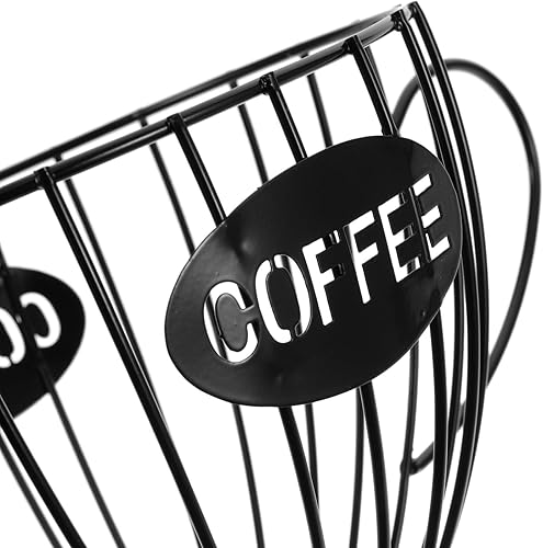 Miniatura 8 de Cabilock Cesta de café de alambre de capacidad para almacenamiento, diseño elegante para uso doméstico y café para bolsas de café, aperitivos