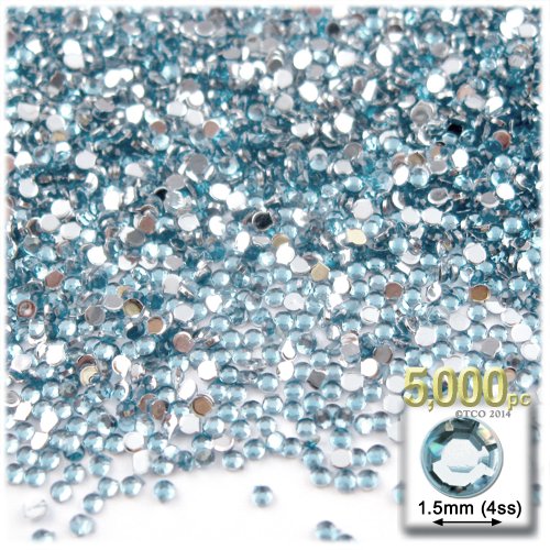 The Crafts Outlet 5,000Pc Rhinestones Round 1.5Mm Tiny For Nails - Flatback Golden Yellow #TOP2
