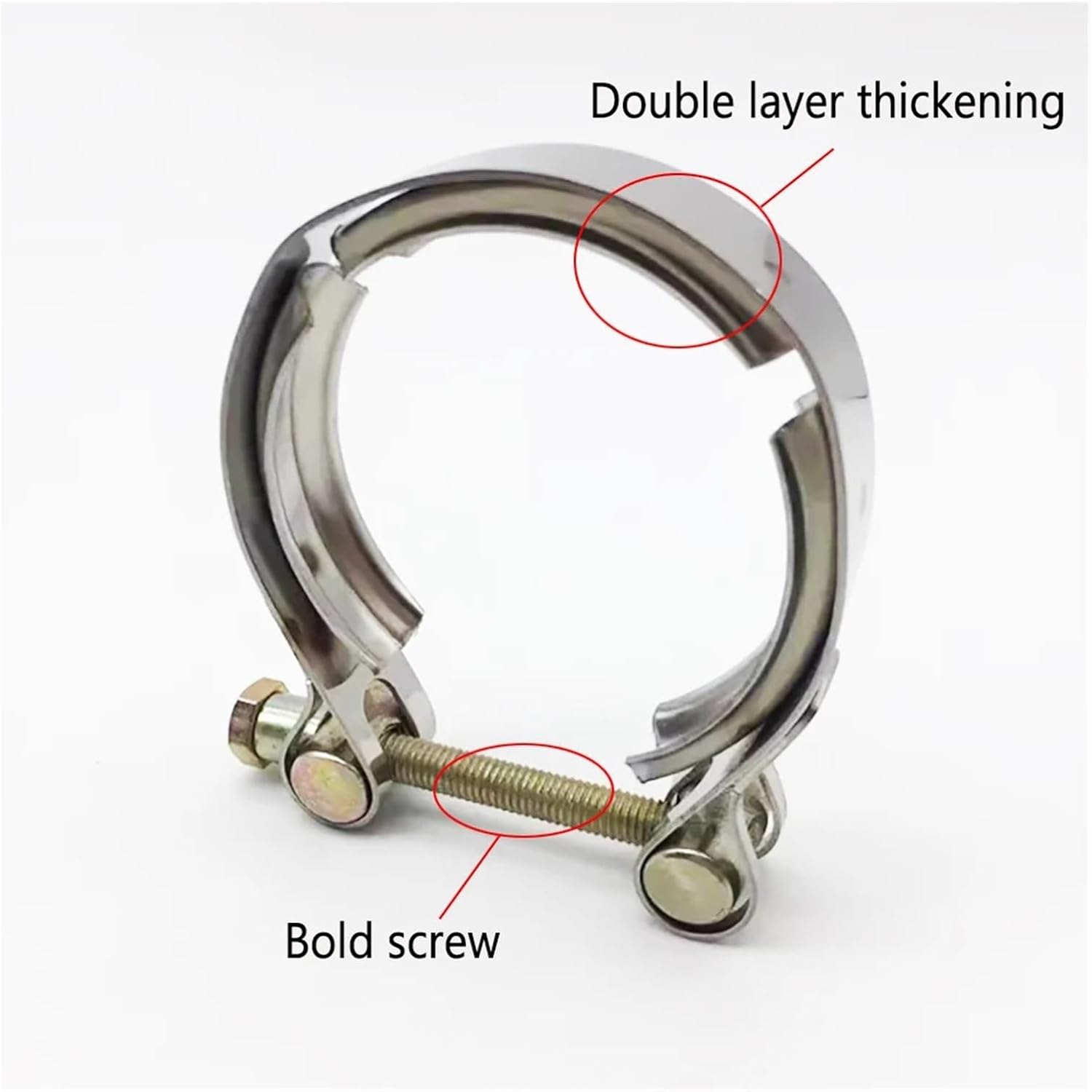 Double layer slotted strong throat clamp exhaust pipe V-shaped exhaust corrugated pipe muffler clamp automotive turbocharger(ID 96-123mm)