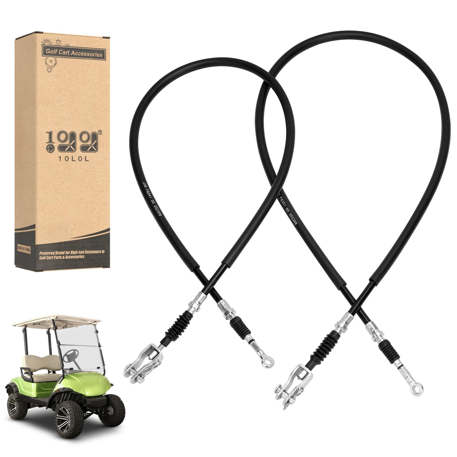 Photo 1 of 10L0L Golf Cart Brake Cable Set Compatible with Yamaha G8 G14 G16 G19 G20 G22 Gas & Electric, Replaces OEM JF2-F6351-10 & JF2-F6341-00