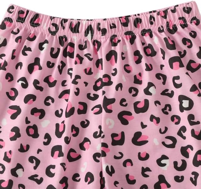 MyFav Big Girls Summer Pajama Set Heart Shape Printed Cute Sleepwear Shorts - Image 7