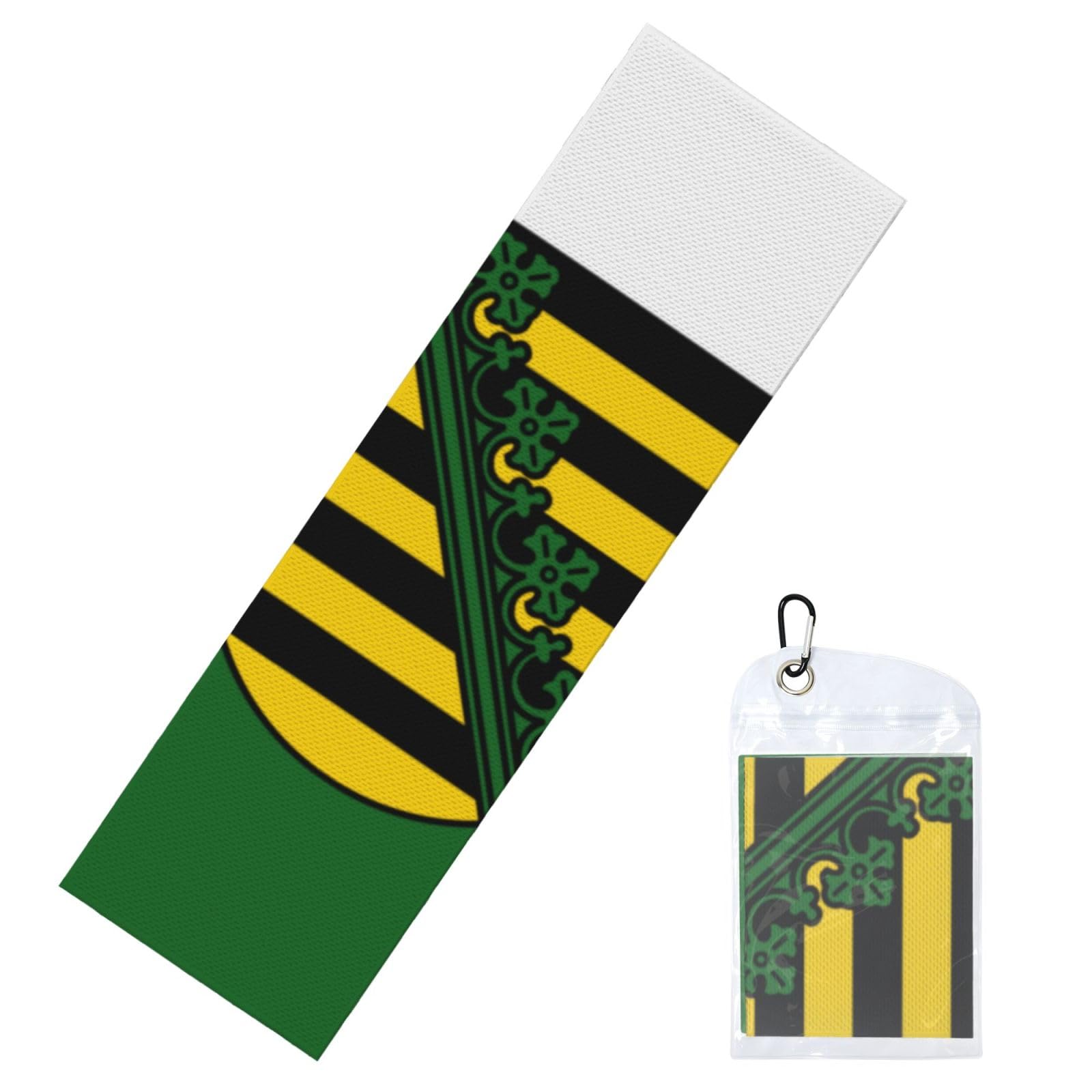 HGIUYDRD Saxony flag Print Cooling Sports Towel with PVC Carry Bag for Gym, Beach, Golf and World Cup Events