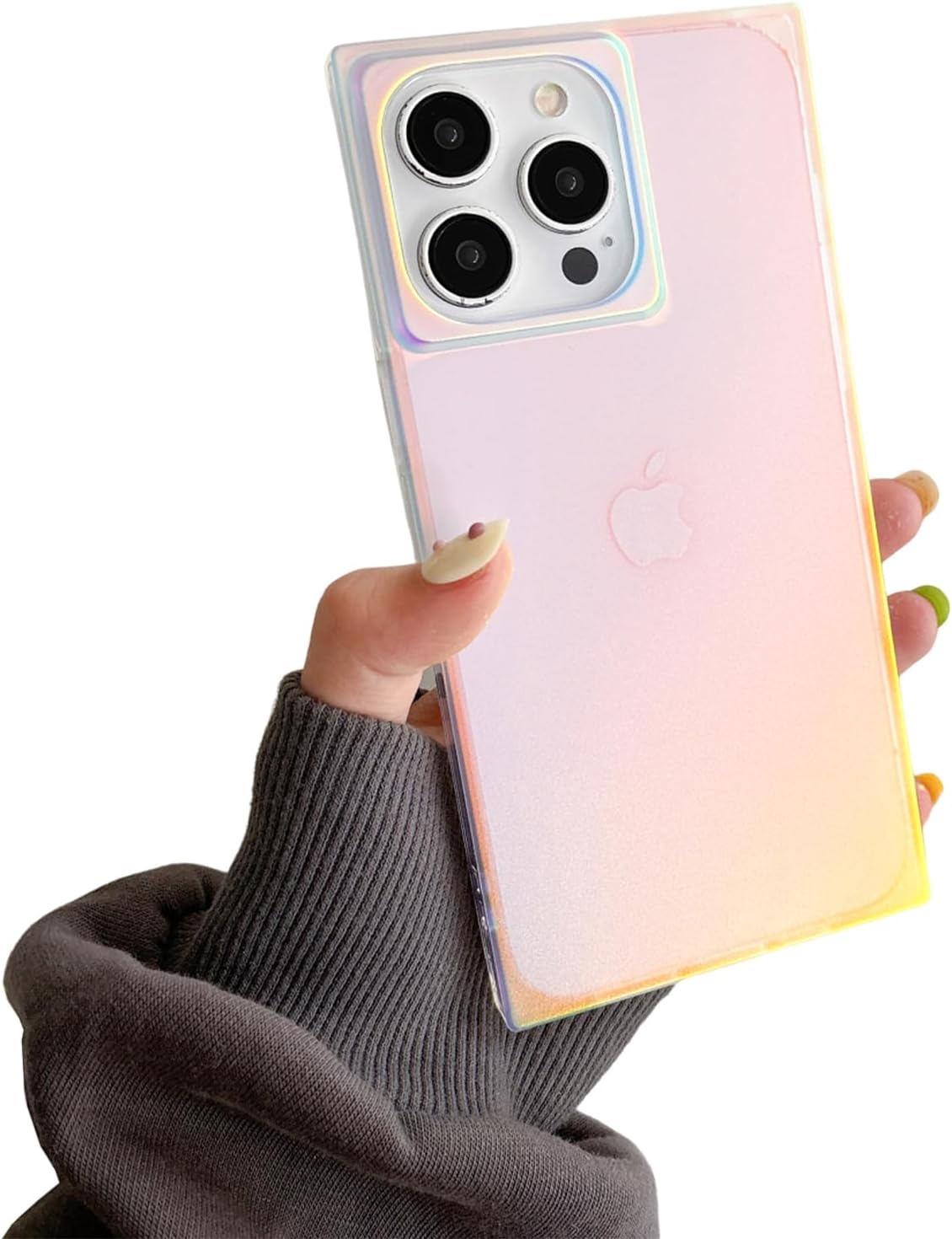 Amazon.com: Matte Rectangle Iridescent Translucent Phone Case for ...
