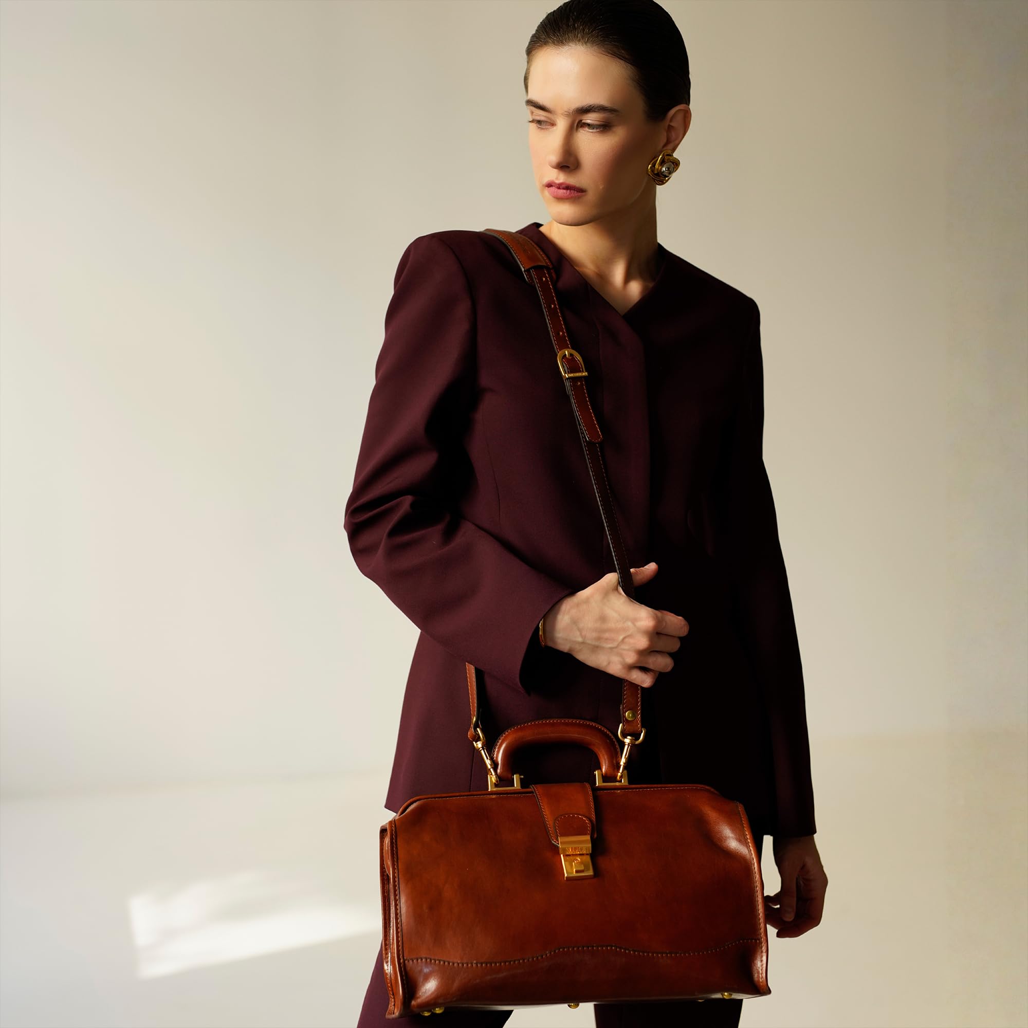 Time Resistance Borsa da medico in pelle, stile vintage, borsa in pelle per uomini e donne