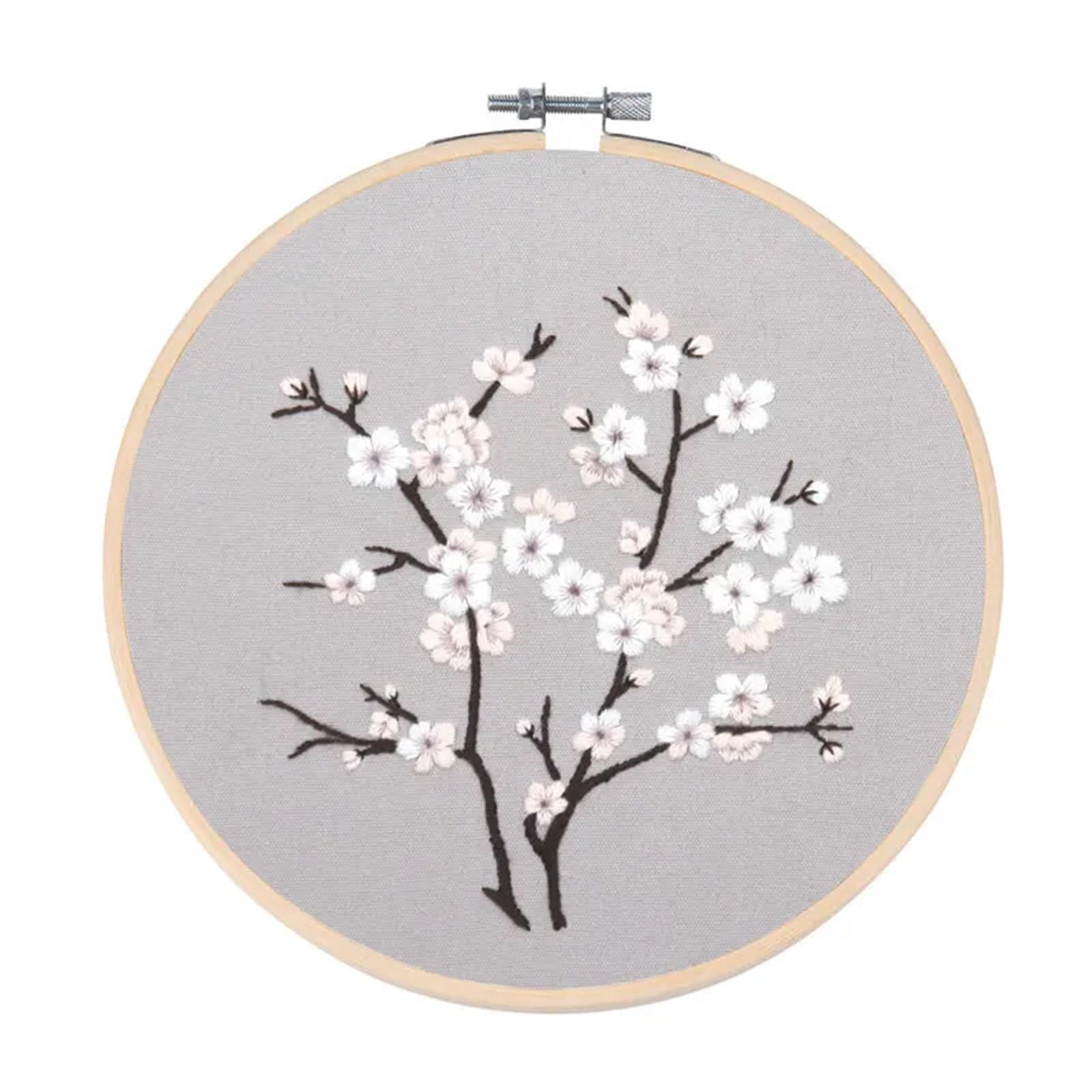 LKLNKVL embroidery, Embroidery Kit， for Beginners with Pattern Threads and Needles(Color 04,With hoop)