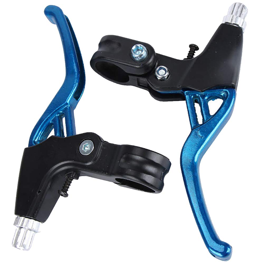 HugeDE Aluminum Bicycle Brake Lever Handle Universal Mountain Road Bike Brake Fit for Most Bicycles 22.2mm Diameter Blue