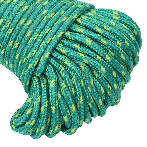 vidaXL Bootsseil Ankerleine Festmacher Tauwerk PP Leine Seil Tau Polypropylenseil Geflochten Flechtleine Grün 5mm 25m Polypropylen