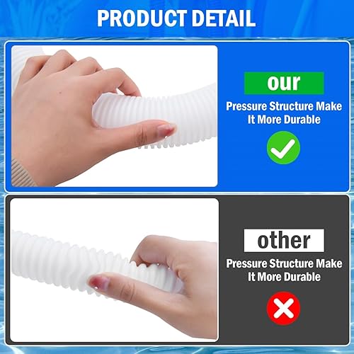 Miniatura 6 de Mangueras de bomba de piscina de 1.5 pulgadas de diámetro para piscinas sobre el suelo, mangueras de piscina de 59 pulgadas de largo, manguera de